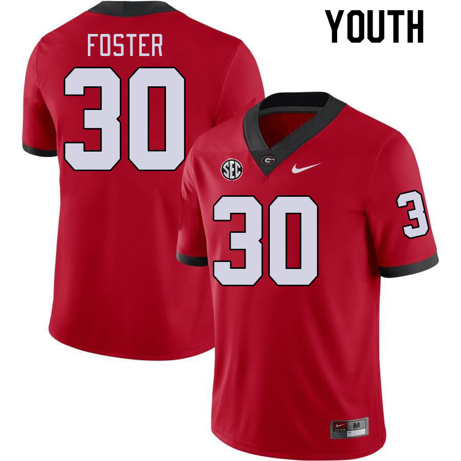 Youth #30 Terrell Foster Georgia Bulldogs College Football Jerseys Stitched-Red